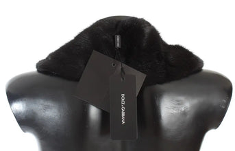 Black Mink Fur Shoulder Collar Scarf Dolce & Gabbana