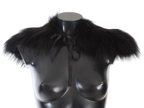 Black Fox Fur Collar Scarf Dolce & Gabbana