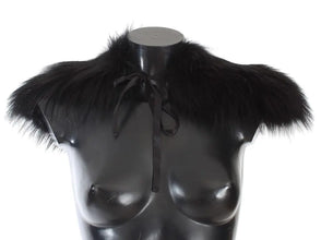 Black Fox Fur Collar Scarf Dolce & Gabbana