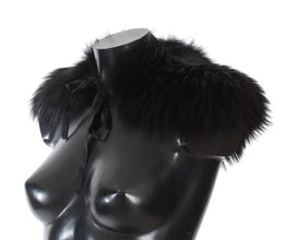 Black Fox Fur Collar Scarf Dolce & Gabbana