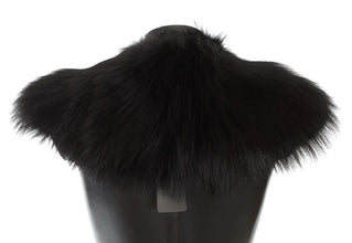 Black Fox Fur Collar Scarf Dolce & Gabbana