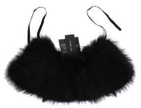 Black Fox Fur Collar Scarf Dolce & Gabbana