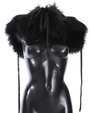 Black Fox Fur Shoulder Wrap Cover Collar Scarf Dolce & Gabbana