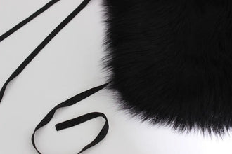 Black Fox Fur Shoulder Wrap Cover Collar Scarf Dolce & Gabbana