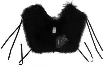 Black Fox Fur Shoulder Wrap Cover Collar Scarf Dolce & Gabbana