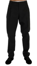 Blue Striped Cotton Dress Formal Pants Dolce & Gabbana