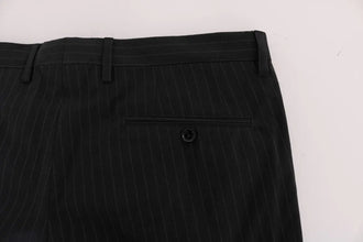 Blue Striped Cotton Dress Formal Pants Dolce & Gabbana