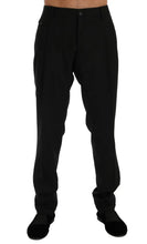 Black Striped Wool Stretch Pants Dolce & Gabbana