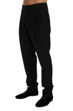 Black Striped Wool Stretch Pants Dolce & Gabbana