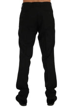Black Striped Wool Stretch Pants Dolce & Gabbana