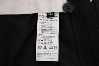 Black Striped Wool Stretch Pants Dolce & Gabbana