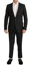 Black Brocade Formal 2 Piece MARTINI Suit Dolce & Gabbana