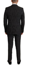 Black Brocade Formal 2 Piece MARTINI Suit Dolce & Gabbana