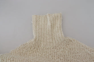 Cream Wool Knit Turtleneck Pullover Sweater Dolce & Gabbana