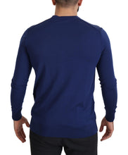 Blue Wool V-neck Button Down Cardigan Sweater Dolce & Gabbana