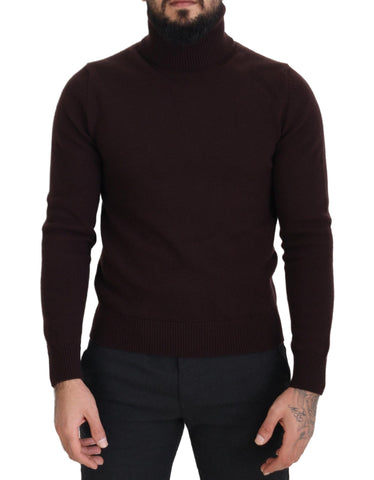 Brown Wool Turtle Neck Pullover Sweater Dolce & Gabbana