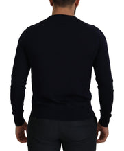 Blue Wool STAFF Down Cardigan Sweater Dolce & Gabbana