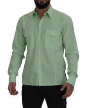 Mint Green Long Sleeves Button Down Shirt Dolce & Gabbana