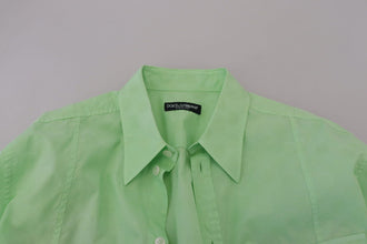 Mint Green Long Sleeves Button Down Shirt Dolce & Gabbana