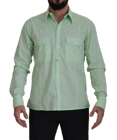 Mint Green Long Sleeves Button Down Shirt Dolce & Gabbana