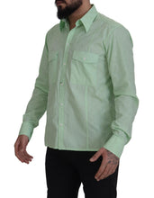 Mint Green Long Sleeves Button Down Shirt Dolce & Gabbana