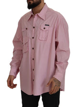 Pink Casual Button Down Long Sleeves Shirt Dolce & Gabbana