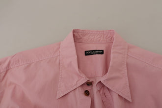 Pink Casual Button Down Long Sleeves Shirt Dolce & Gabbana