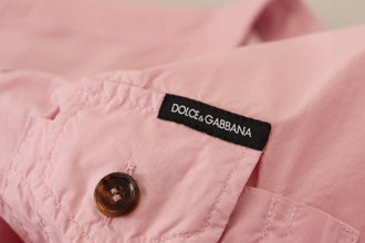 Pink Casual Button Down Long Sleeves Shirt Dolce & Gabbana