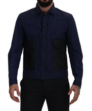 Dark Blue Cotton Collared Long Sleeves Casual Shirt Dsquared²
