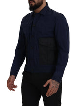 Dark Blue Cotton Collared Long Sleeves Casual Shirt Dsquared²