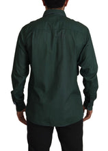 Dark Green Button Down Long Sleeves Shirt Dolce & Gabbana