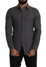 Dark Gray Cotton Casual Mens Shirt Costume National