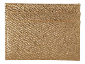 Gold Leather #DGLovesLondon Women Cardholder Case Wallet Dolce & Gabbana