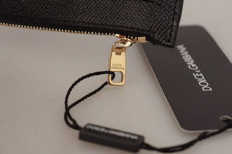 Black Leather #DGLovesLondon Women Cardholder Coin Case  Wallet Dolce & Gabbana