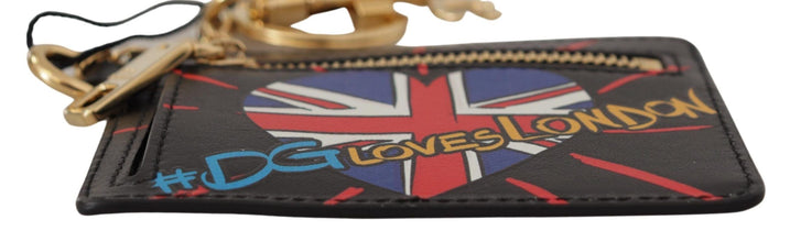 Black Leather #DGLovesLondon Keyring Cardholder Coin Case Dolce & Gabbana