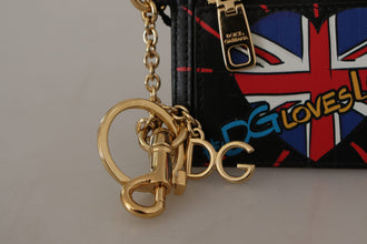 Black Leather #DGLovesLondon Keyring Cardholder Coin Case Dolce & Gabbana