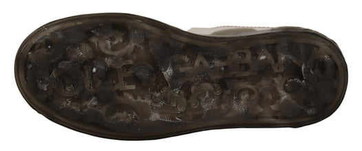 White Leather Shoes Womens Logo Portofino Sneakers Dolce & Gabbana