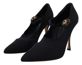 Black Socks Stretch Crystal Pumps Shoes Dolce & Gabbana