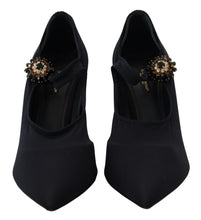 Black Socks Stretch Crystal Pumps Shoes Dolce & Gabbana