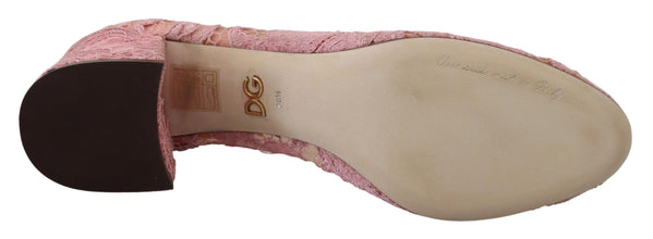 Pink Taormina Lace Crystal Pumps Pastel Shoes Dolce & Gabbana