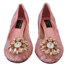 Pink Taormina Lace Crystal Pumps Pastel Shoes Dolce & Gabbana