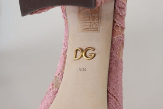 Pink Taormina Lace Crystal Pumps Pastel Shoes Dolce & Gabbana