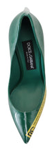 Green Leather Heels Pumps Plastic Shoes Dolce & Gabbana