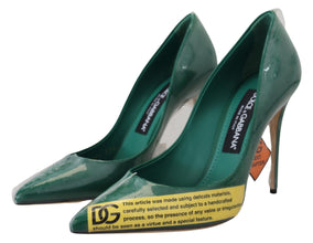 Green Leather Heels Pumps Plastic Shoes Dolce & Gabbana