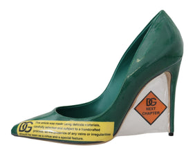 Green Leather Heels Pumps Plastic Shoes Dolce & Gabbana