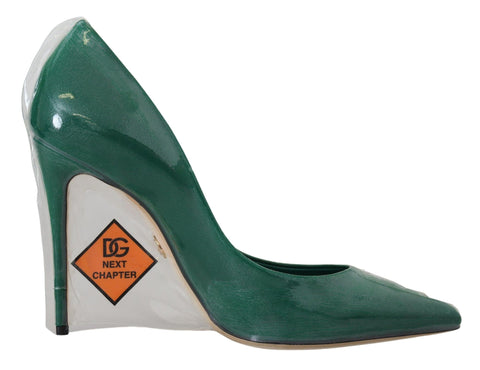 Green Leather Heels Pumps Plastic Shoes Dolce & Gabbana