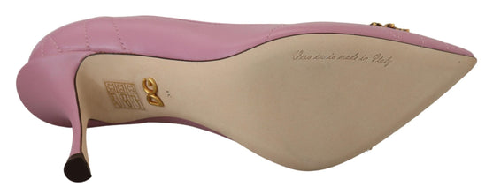 Pink Leather Heart DEVOTION Heels Pumps Shoes Dolce & Gabbana