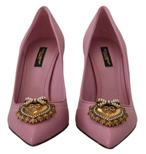 Pink Leather Heart DEVOTION Heels Pumps Shoes Dolce & Gabbana