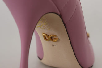 Pink Leather Heart DEVOTION Heels Pumps Shoes Dolce & Gabbana
