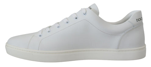 White Leather DG Logo Casual Sneakers Shoes Dolce & Gabbana